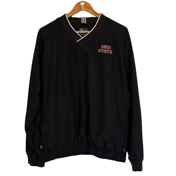 Adidas‎ Ohio State Buckeyes Pullover Windbreaker Jacket Black Men's Medium - Picture 1 of 13